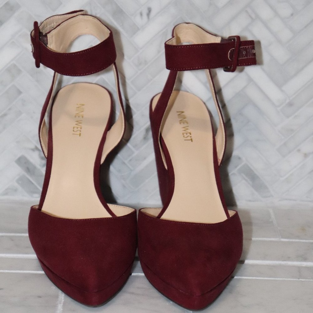 Plum Velvet wedge